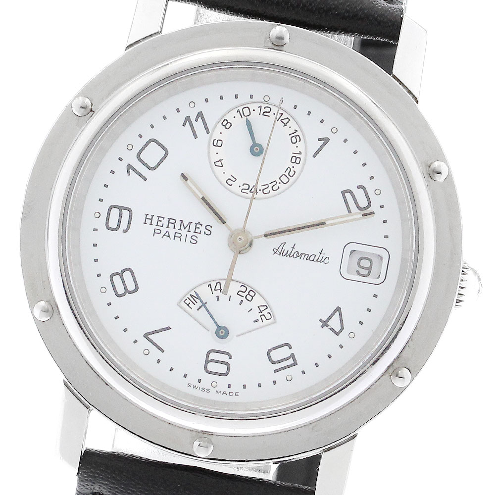 エルメス HERMES CL5.710 クリッパー GMT パワーリザーブ 自動巻き メンズ 保証書付き_894288【中古】