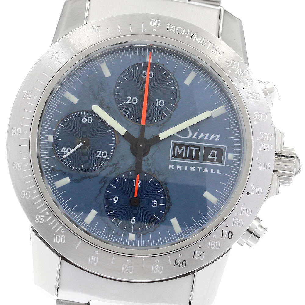 ジン Sinn 303.KRISTALL クリスタル フルダ クロノグラフ デイデイト 世界限定1000本 自動巻き メンズ 箱・保証書付き_894305【ev15】【中古】｜CLOSER 111,265円