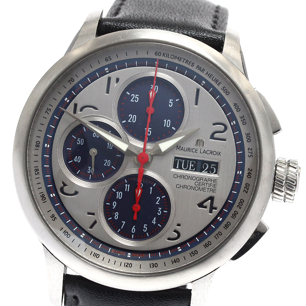 モーリスラクロア MAURICE LACROIX MP6018 マスターピース マスタークロノグラフ デイデイト 自動巻き メンズ _894015【ev10】【中古】