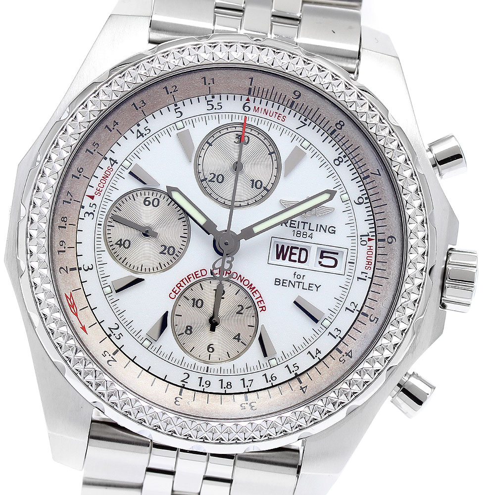 ブライトリング BREITLING A13363 ベントレー GT レーシング デイデイト クロノグラフ 自動巻き メンズ 良品 保証書付き_896201【中古】