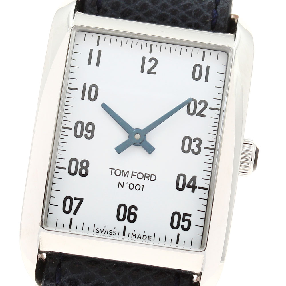 トムジェラルド・r・フォード TOM FORD TFT001 009 N.001 レクタンギュラー 石英 メンズ 良品 _893974【電子ボルト20】【中古】