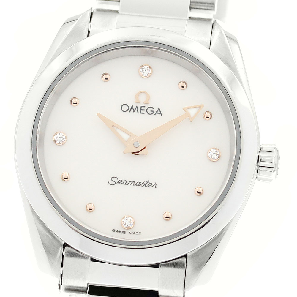 オメガ OMEGA 220.10.28.60.54.001 シーマスター アクアテラ 4Pダイヤ クォーツ レディース 保証書付き_895542【中古】｜CLOSER