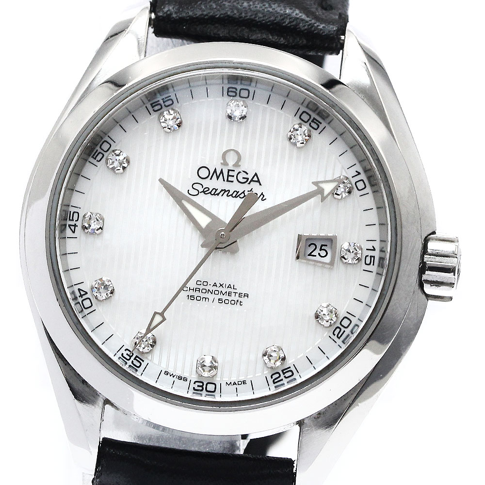 オメガ OMEGA 231.13.34.20.55.001 シーマスター アクアテラ コーアクシャル 12Pダイヤ 自動巻き レディース 保証書付き_894982【中古】