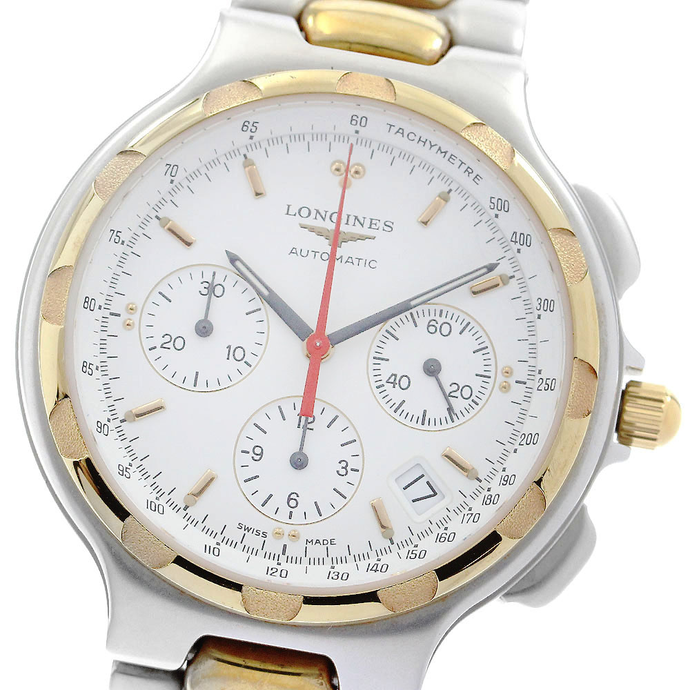 ロンジン LONGINES L1.623.3 コンクエスト デイト クロノグラフ 自動小銃一巻き メンズ 良品 _899496【中古】