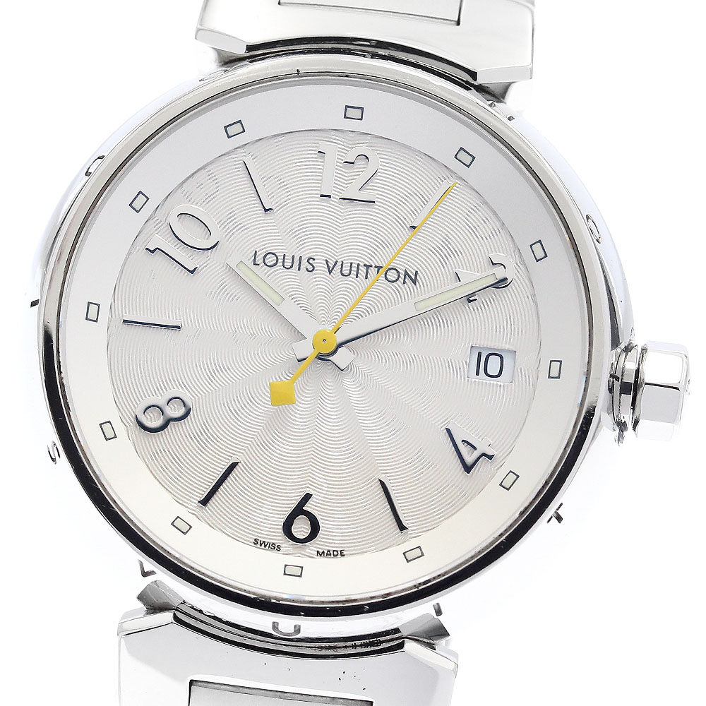 ルイ・ヴィトン LOUIS VUITTON Q13130 タンブール ホログラム デイト クォーツ レディース 箱・保証書付き_899786【中古】