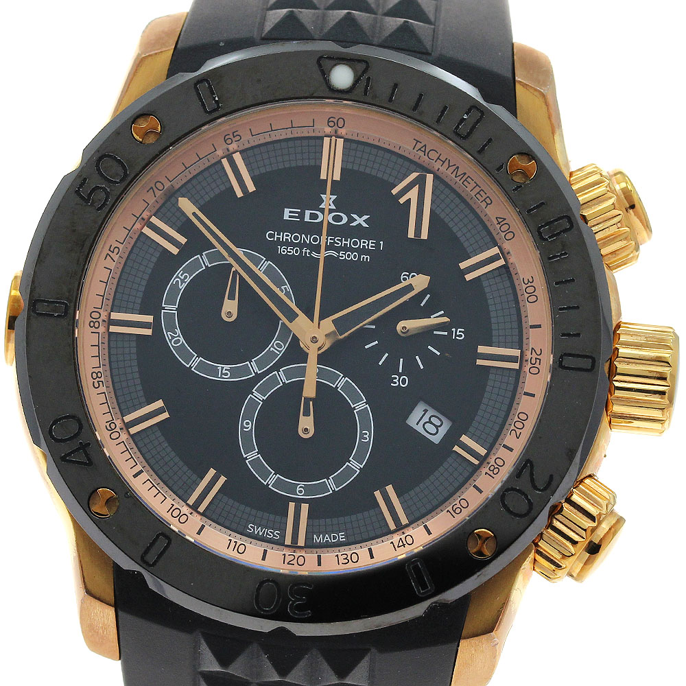 エドックス EDOX 10221 クロノオフショア1 クロノグラフ クォーツ メンズ _900090【ev10】【中古】
