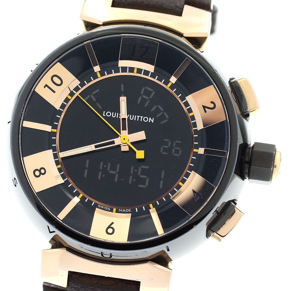 ルイ・ヴィトン LOUIS VUITTON Q118N タンブール 石英 メンズ 箱・御墨付き付き添い人_895127【中古】