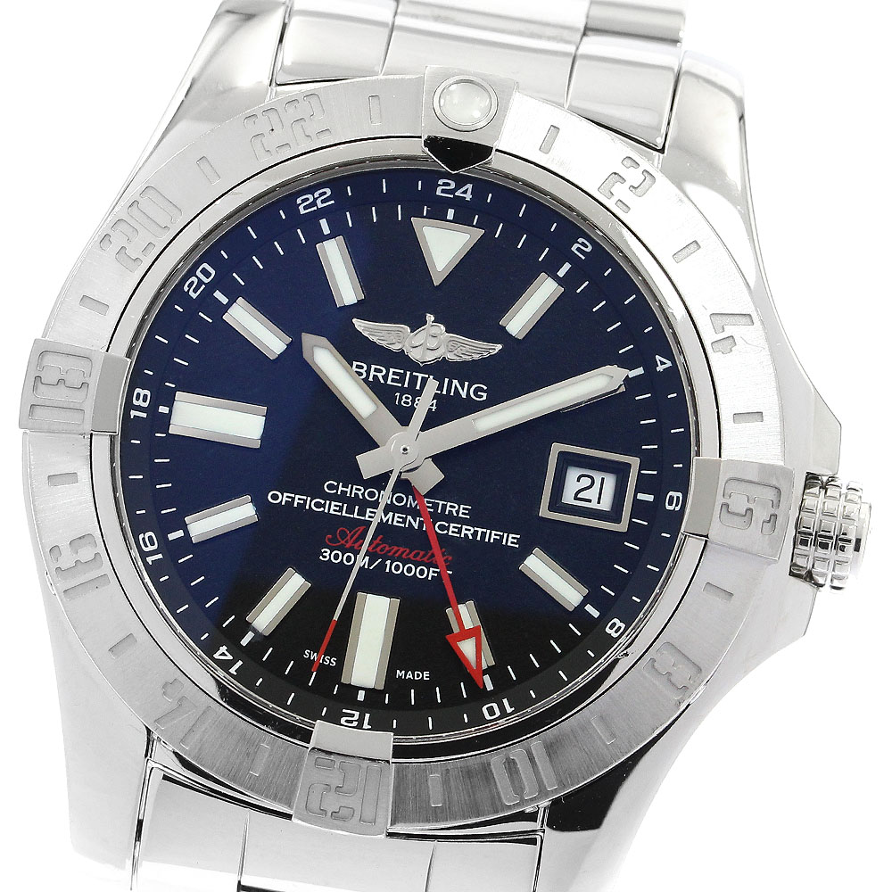 ブライト輪っか BREITLING A32390 アベンジャー2 GMT デイト 自動小銃一巻き メンズ 良品 内箱・お墨付き付き添い人_896534【中古】