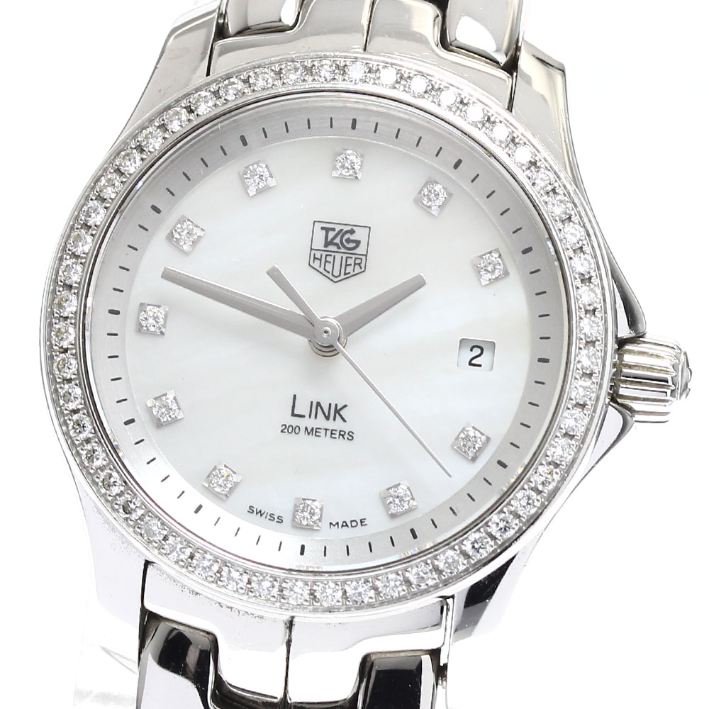 タグホイヤー TAG HEUER WJF1319 リンク 11P ダイヤべゼル クォーツ レディース 保証書付き_898169【中古】