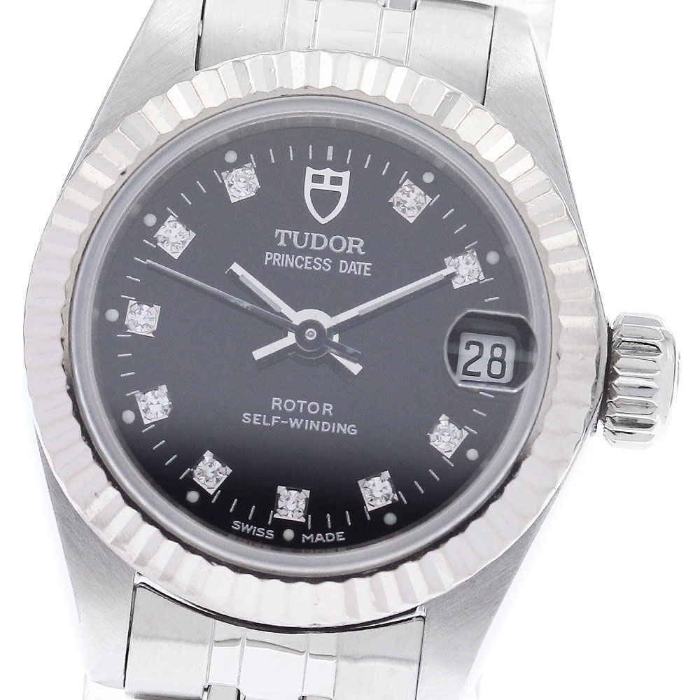 チュードル TUDOR 92514 プリンセスデイト 10P金剛石 WGベゼル 自動小銃一巻き レディース _903364【電子ボルト10】【中古】