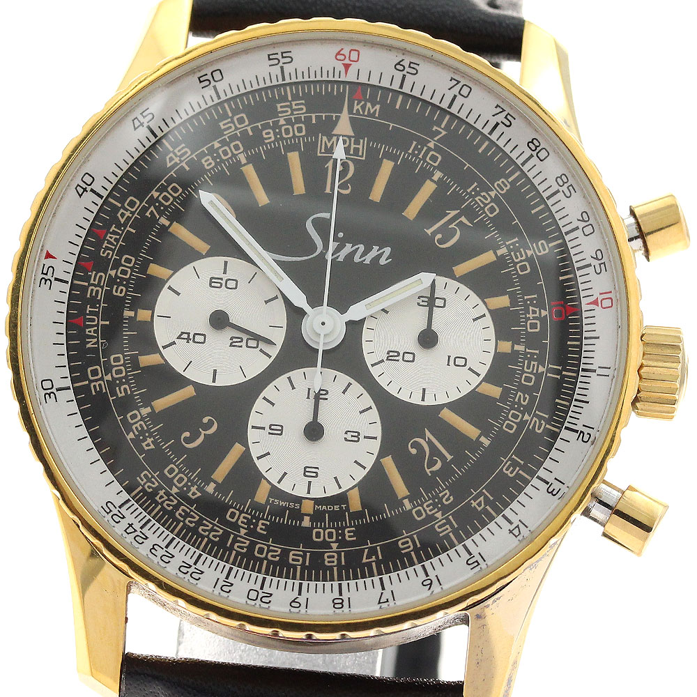 ジン Sinn 903.PL.GL.24h ナビゲーション レマニア cal.1877 クロノグラフ 手巻き メンズ _900356【中古】