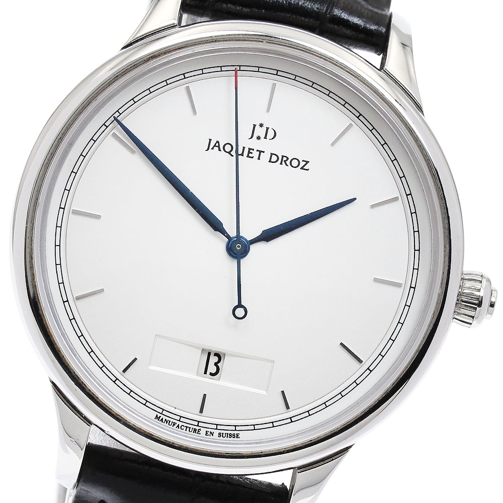 ジャケドロー JAQUET DROZ J017510240 グラン ウール デイト 裏スケルトン 自動巻き メンズ 美品 保証書付き_895174【中古】