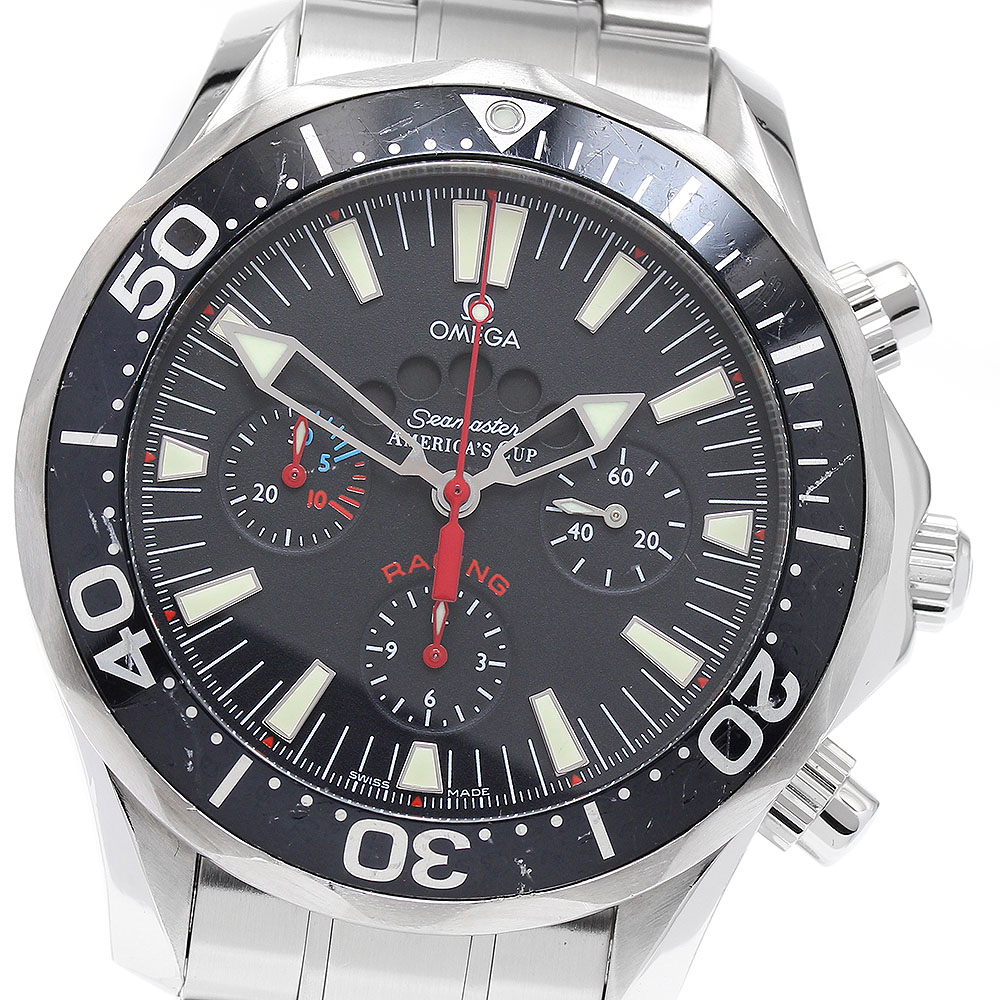 オメガ OMEGA 2569.50 シーマスター アメリカズカップ クロノグラフ レーシング 自動巻き メンズ 保証書付き_900387【中古】｜CLOSER 202,400円