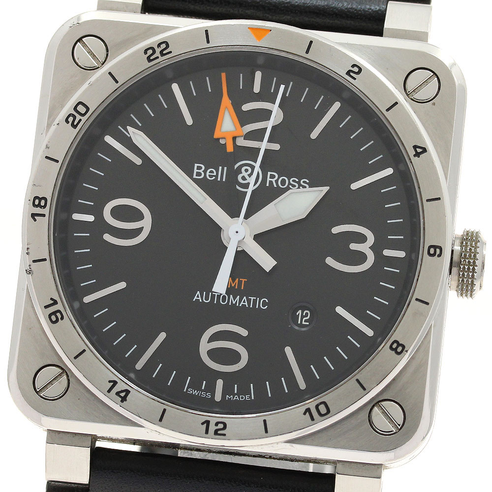 呼びりん＆天使の都市 Bell＆Ross BR0393-GMT-ST/SCA GMT デイト 自動小銃一巻き メンズ 御墨付き付き添い人_900521【中古】