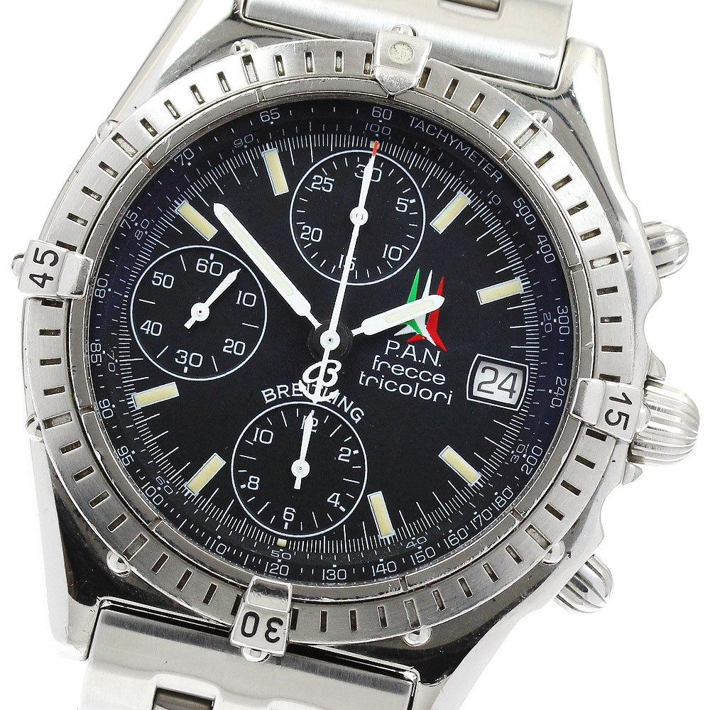 ブライト輪っか BREITLING A13050.1 クロノマット フレッチェトリコローリ 押さえる4000本 クロノグラフ 自動小銃一巻き メンズ 御墨付き付き添い人_900359【中古】