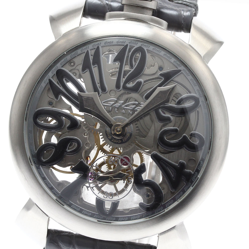 【美品】ガガミラノ マニュアーレ48 手巻き モザイク 裏スケルトン 楽天市場】☆箱・保証書付き【GaGa MILANO】ガガミラノ