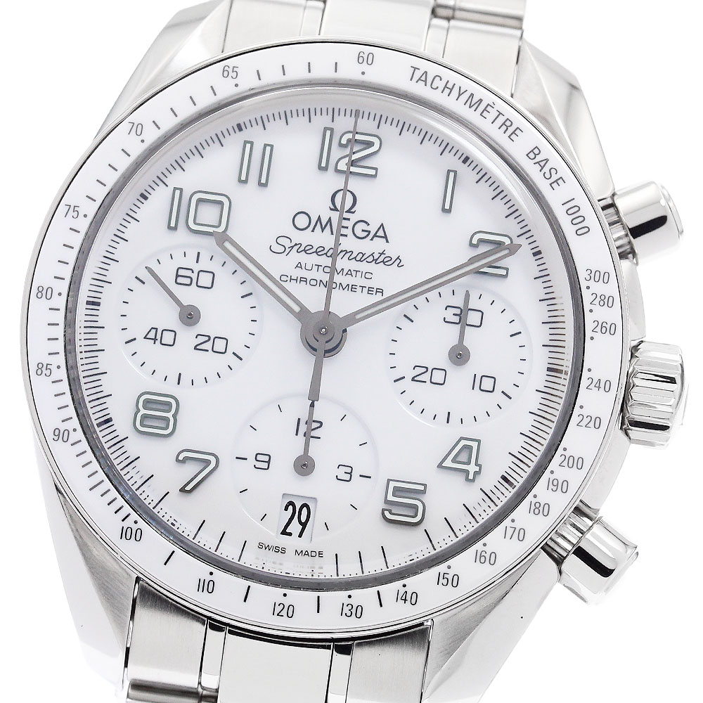 オメガ OMEGA 324.30.38.40.04.001 スピードマスター デイト クロノグラフ 自動巻き レディース 美品 _904374【中古】