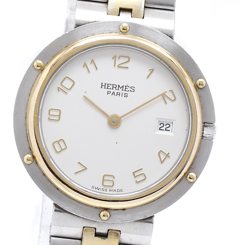 楽天市場】HERMES エルメス オリンピア アイボリー文字盤 SS GP コンビ