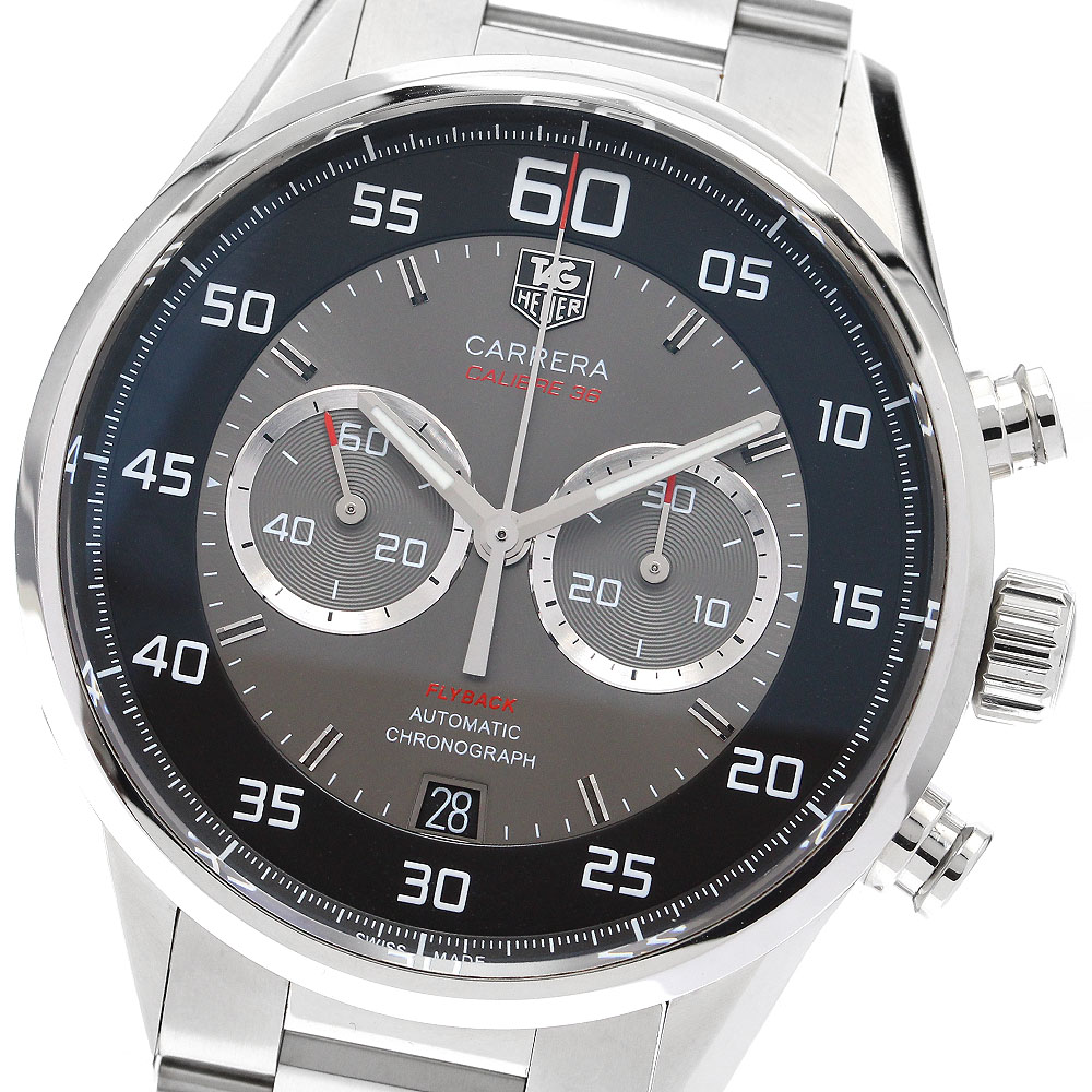 タグホイヤー TAG HEUER CAR2B10 カレラ キャリバー36 飛球うしろ側 クロノグラフ 自動小銃一巻き メンズ 美品 箱付き添い人_907277【電子ボルト15】【中古】