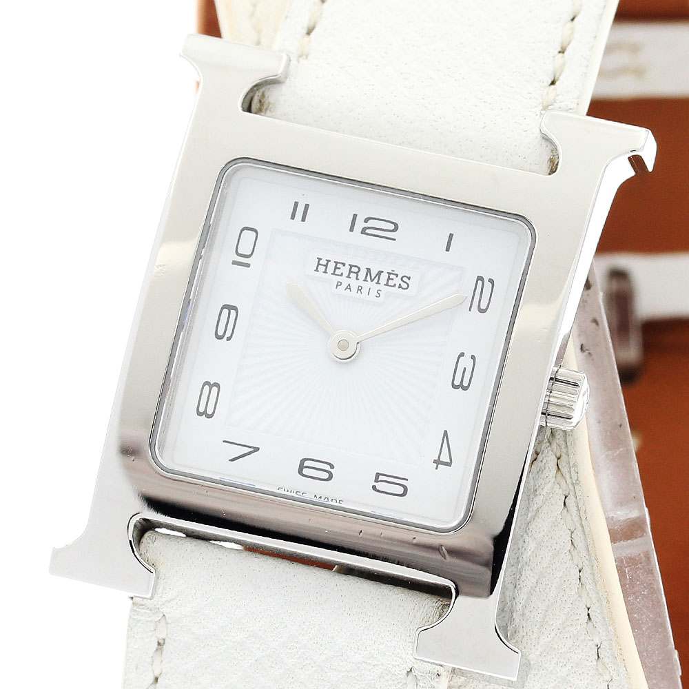 エルメス HERMES HH1.510 Hウォッチ ドゥブルトゥール クォーツ ボーイズ 箱・保証書付き_907278【中古】