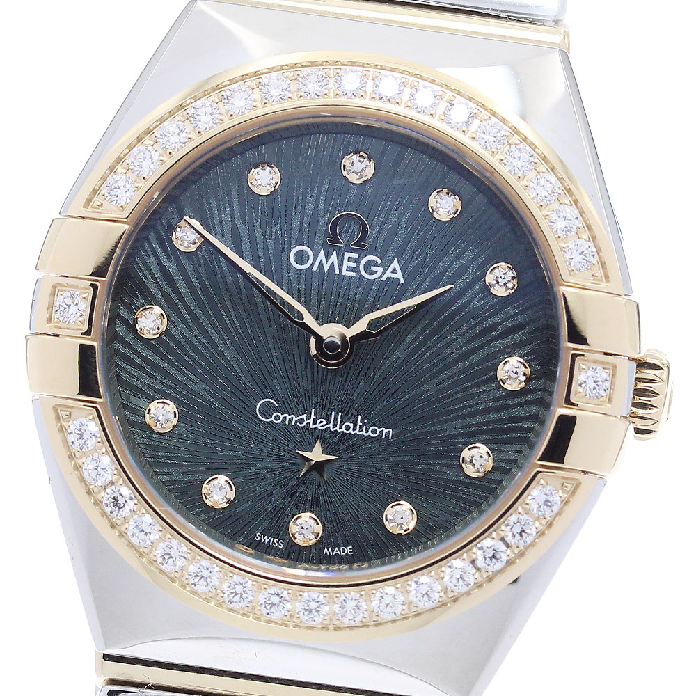 オメガ OMEGA 131.25.25.60.60.001 コンステレーション ムーンシャイン ダイヤベゼル クォーツ レディース 未使用品 箱・保証書付き_907677【中古】
