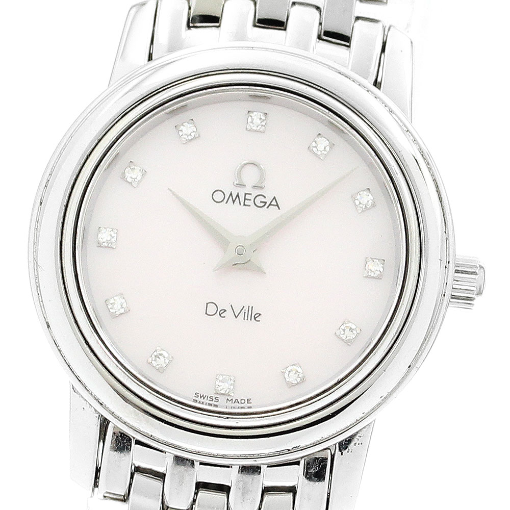 オメガ OMEGA 4570.76 デビル プレステージ 12Pダイヤ クォーツ レディース _905224【ev10】【中古】