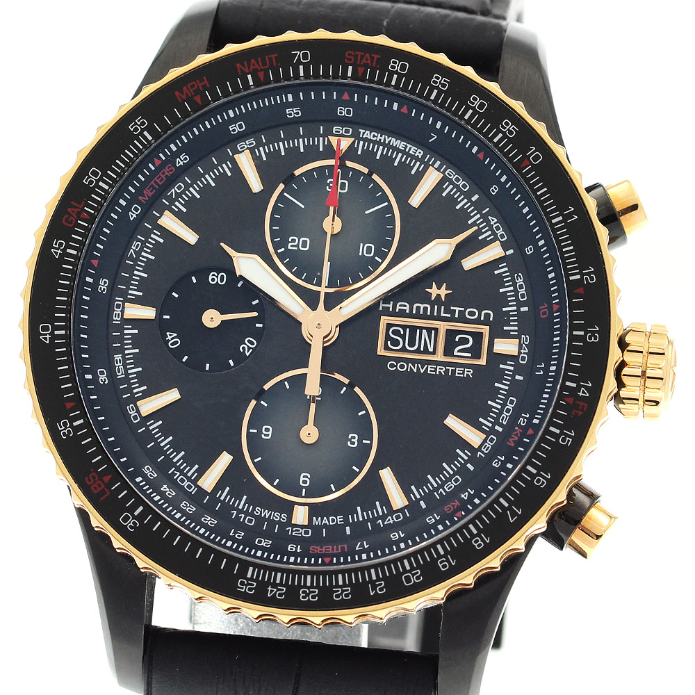 Hamilton khaki automatic 660ft ブラック/ゴールド Hamilton Khaki Aviation Pilot Day Date Auto Black Dial