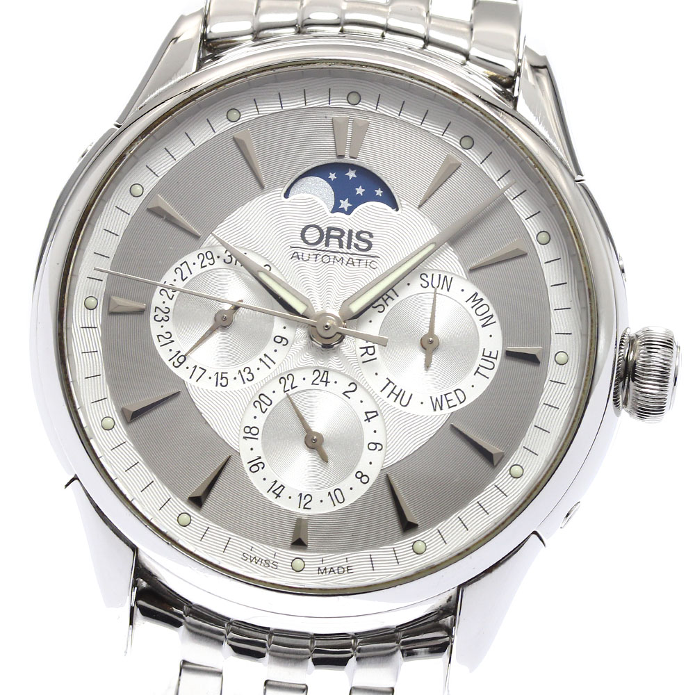 オリス ORIS 7592 アートリエ コンプリケーション ムーンフェイズ デイデイト 自動巻き メンズ _907063【ev10】【中古】