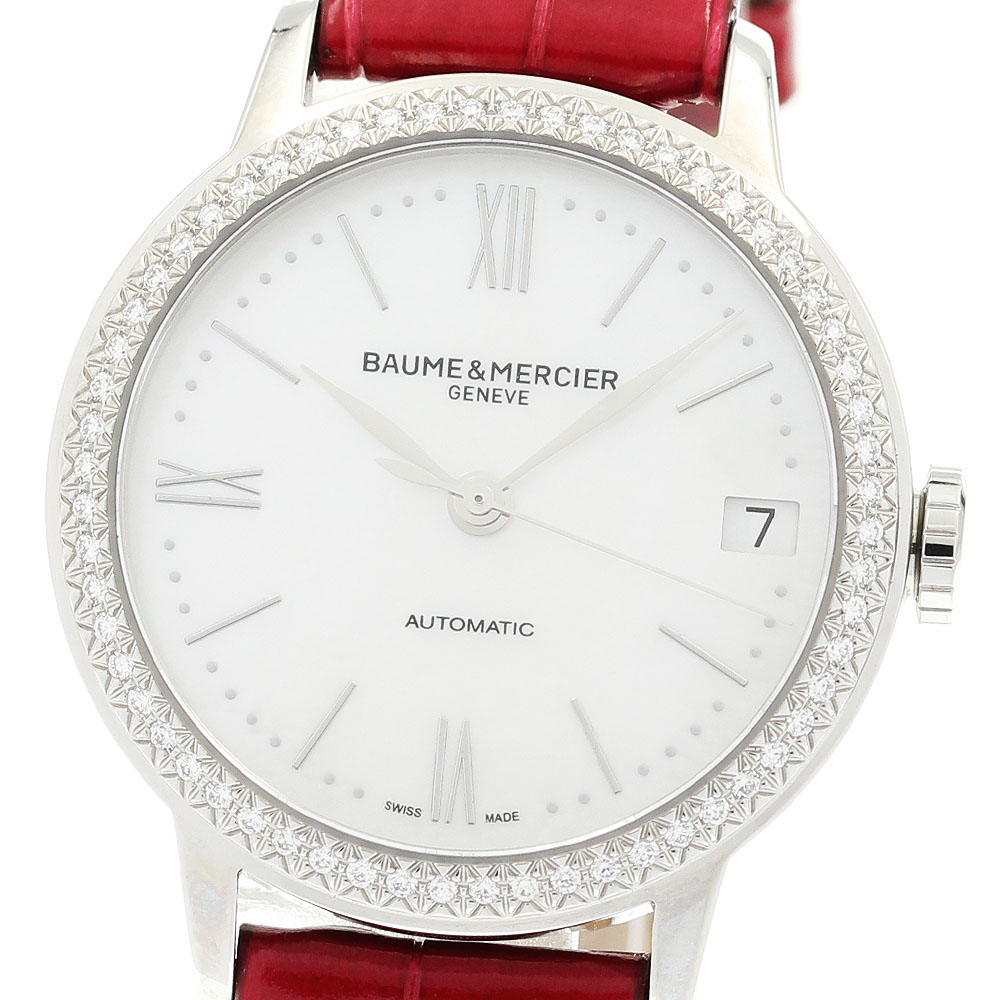 ボーム＆メルシェ Baume \u0026 Mercier M0A10546 クラシマ ダイヤベゼル 自動小銃一巻き レディース 美品 御墨付き付き添い人_909624【中古】