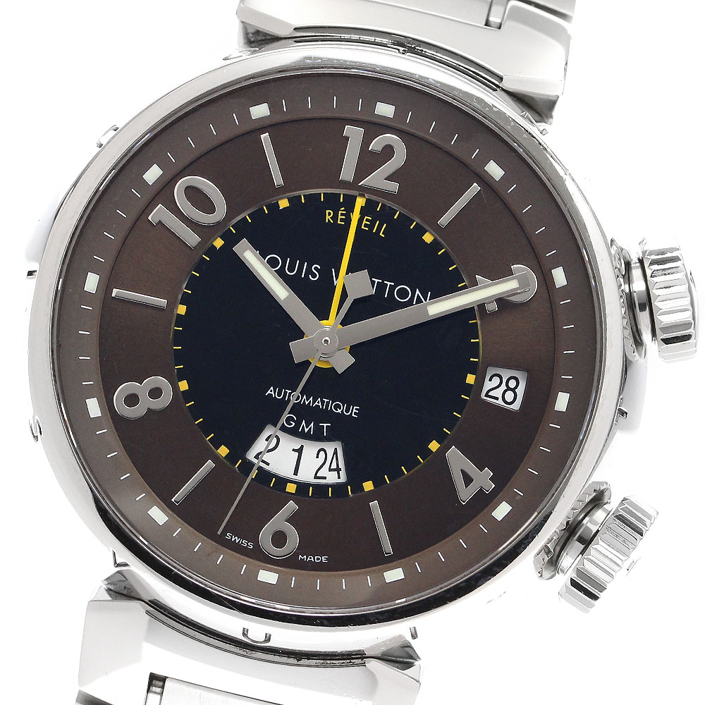 ルイ・ヴィトン LOUIS VUITTON Q1151 タンブールGMT レヴェイユ アラーム 自動巻き メンズ _908898【ev15】【中古】｜CLOSER