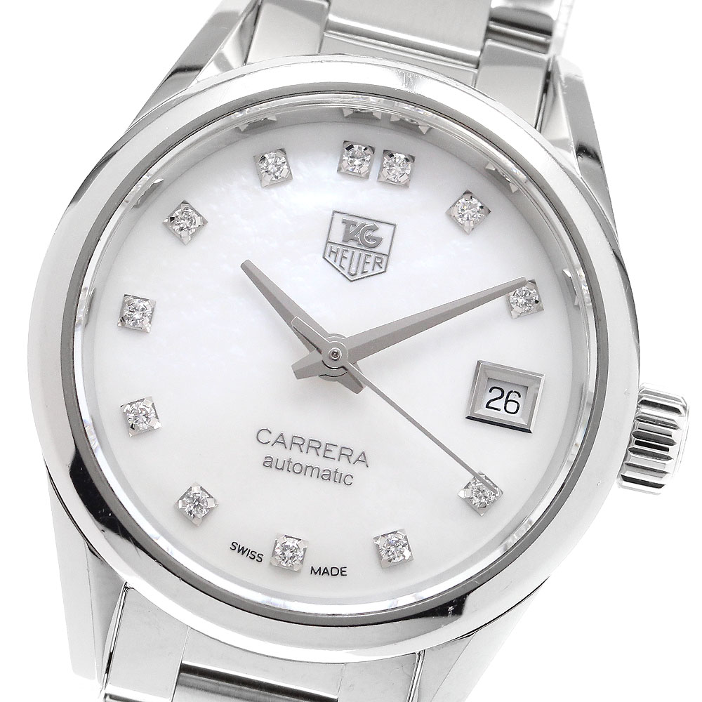 タグホイヤー TAG HEUER WAR2414-0 カレラ 成人女性 キャリバー9 デイト 12P金剛石 自動小銃一巻き レディース _906515【電子ボルト15】【中古】