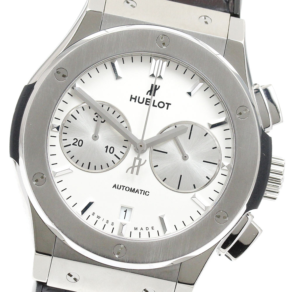ウブロ HUBLOT 521.NX.2611.LR クラシックフュージョン オパリン チタニウム クロノグラフ 自動巻き メンズ 保証書付き_910689【中古】