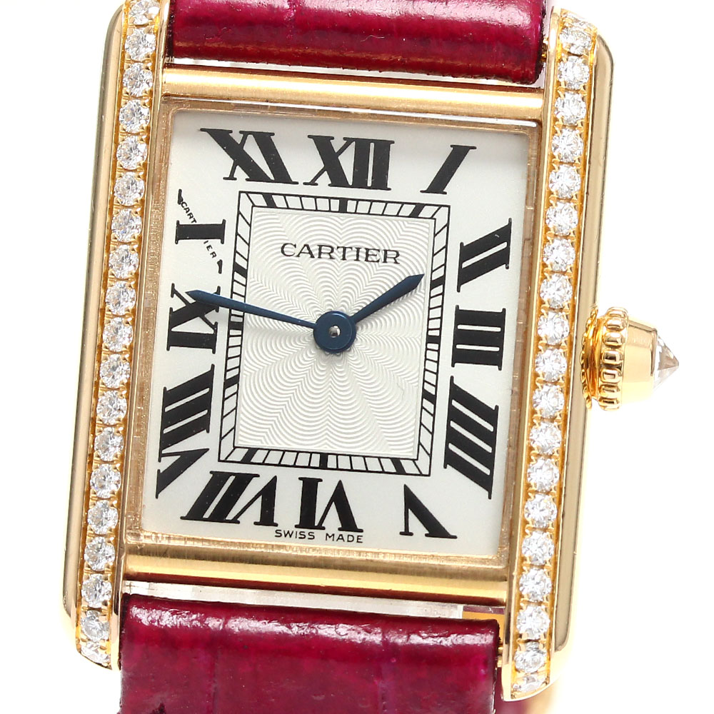 カルティエ CARTIER WJTA0010 タンク ルイ SM K18PG サイドダイヤ 手巻き レディース _808809【中古】