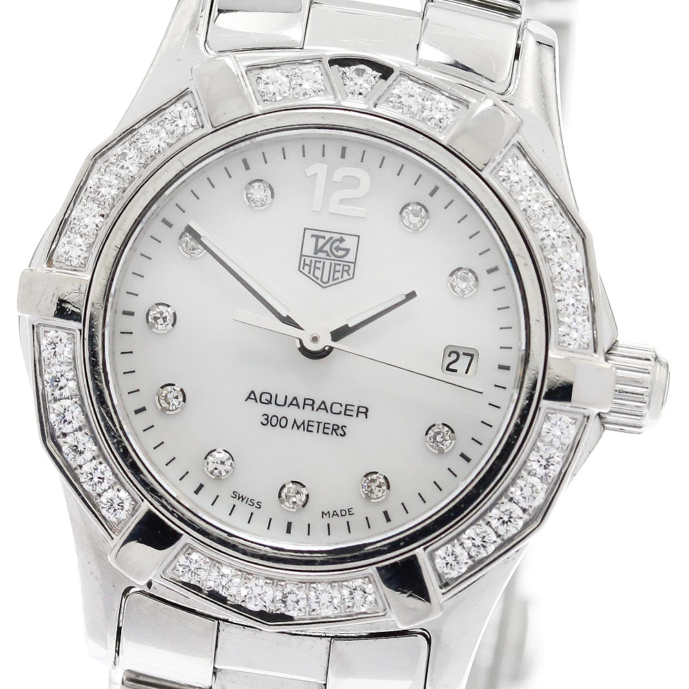 タグホイヤー TAG HEUER WAF1416 アクアレーサー 10P ダイヤベゼル 石英 レディース _907568【中古】