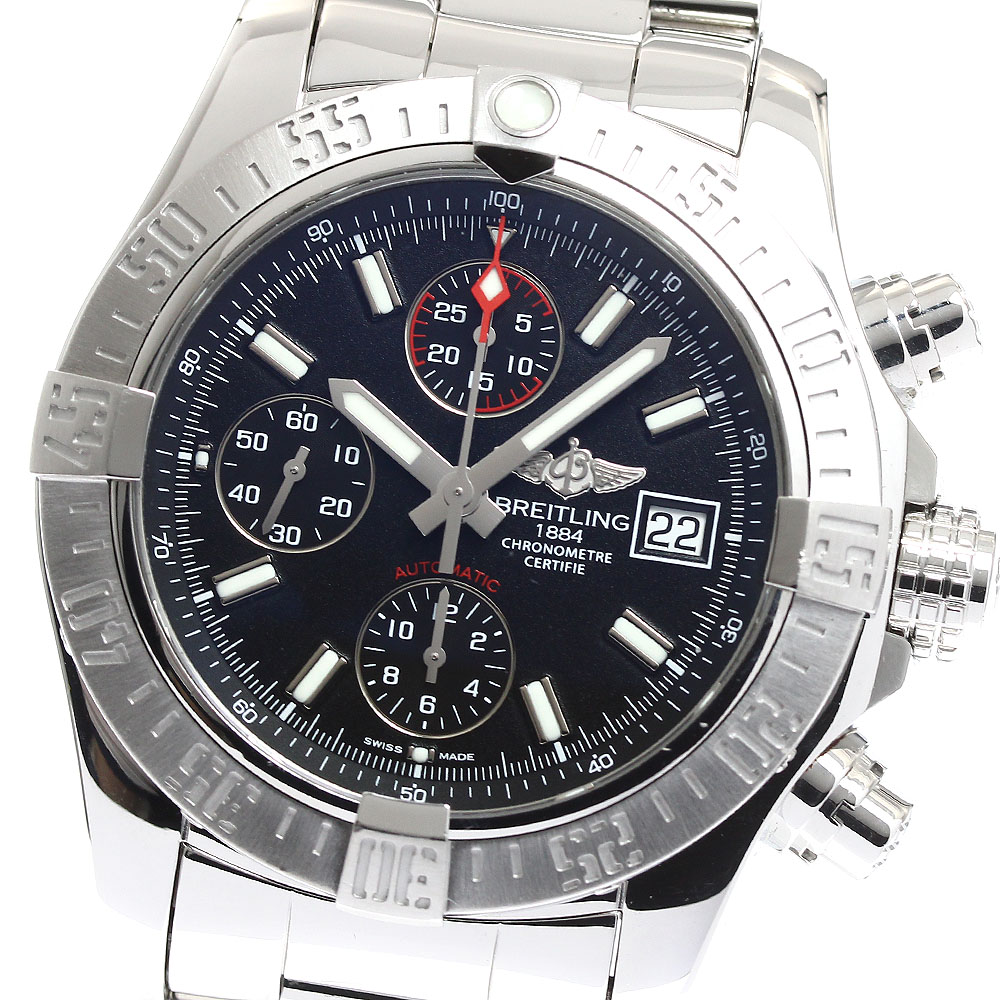 ブライト輪っか BREITLING A13381 アベンジャー2 43粍 クロノグラフ デイト スモール秒 自動小銃一巻き メンズ 良品 _908353【中古】