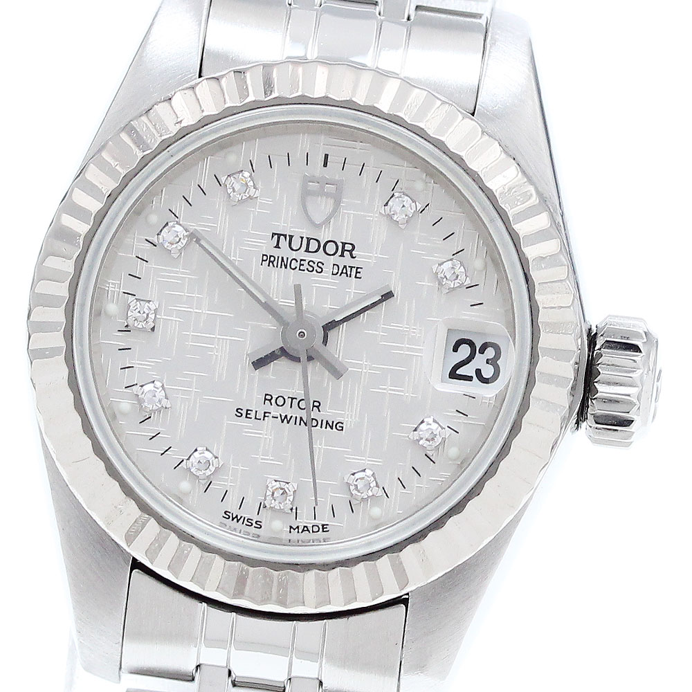 チュードル TUDOR 92514 プリンセスデイト 10P金剛石 自動小銃一巻き レディース _909603【電子ボルト10】【中古】