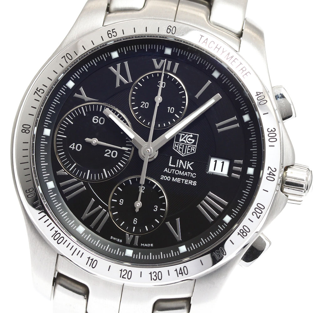 タグホイヤー TAG HEUER CJF2119 リンク デイト クロノグラフ スモールセコンド 自動巻き メンズ 良品 _911747【ev10】【中古】