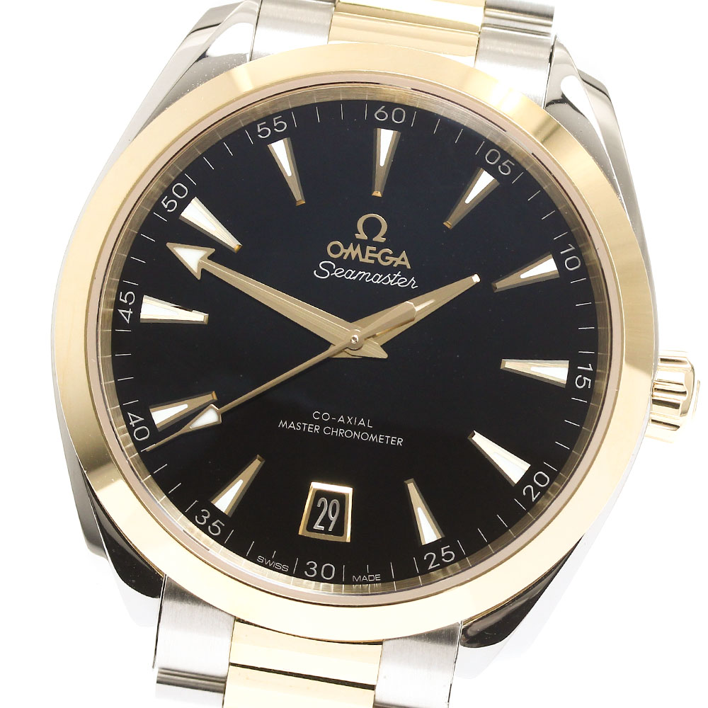 オメガ OMEGA 220.20.41.21.01.001 シーマスター アクアテラ 150M YGベゼル デイト 自動巻き メンズ 美品 箱・保証書付き_912420【中古】