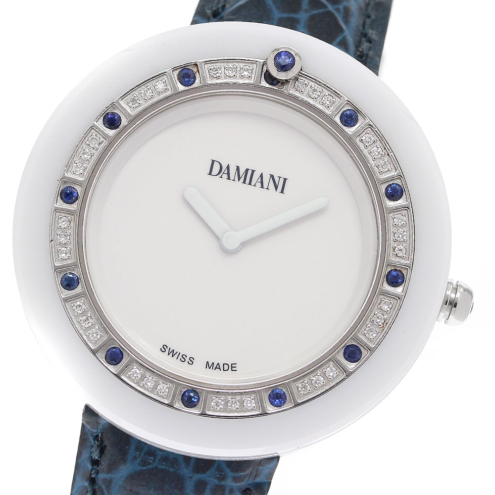 Damiani ダミアーニ　Dサイド　5P ダイヤ　レディース　クォーツ　腕時計 DAMIANI ☆訳あり 【Damiani】ダミアーニ Dサイド 5Pダイヤ クォーツ