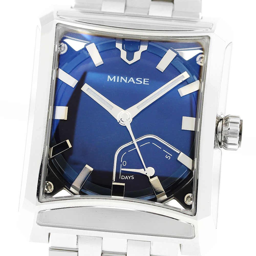 ミナセ MINASE VM05-M01SB セブンウィンドウズ LIMITED パワーリザーブ 手巻き メンズ 美品 箱・保証書付き_912164【中古】