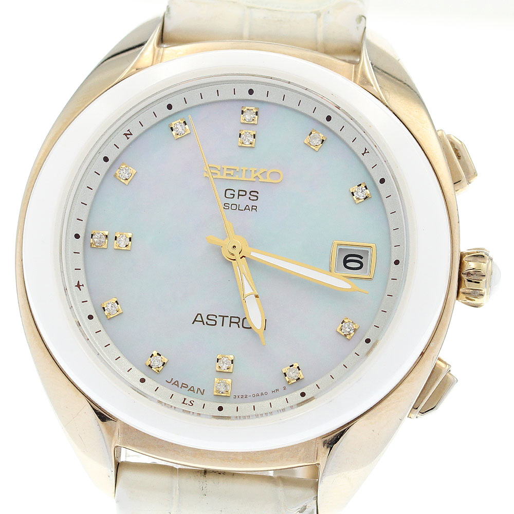 セイコー SEIKO STXD002/3X22-0AA0 アストロン 14P金剛石 GPS ソーラー電磁波 レディース _913280【中古】