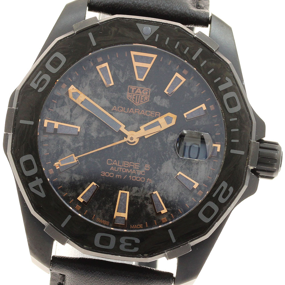 タグホイヤー TAG HEUER WBD218A-0 アクアレーサー キャリバー5 炭素・寄せ合わせ デイト 自動小銃一巻き メンズ 良品 内箱・保付き添い人_914435【中古】