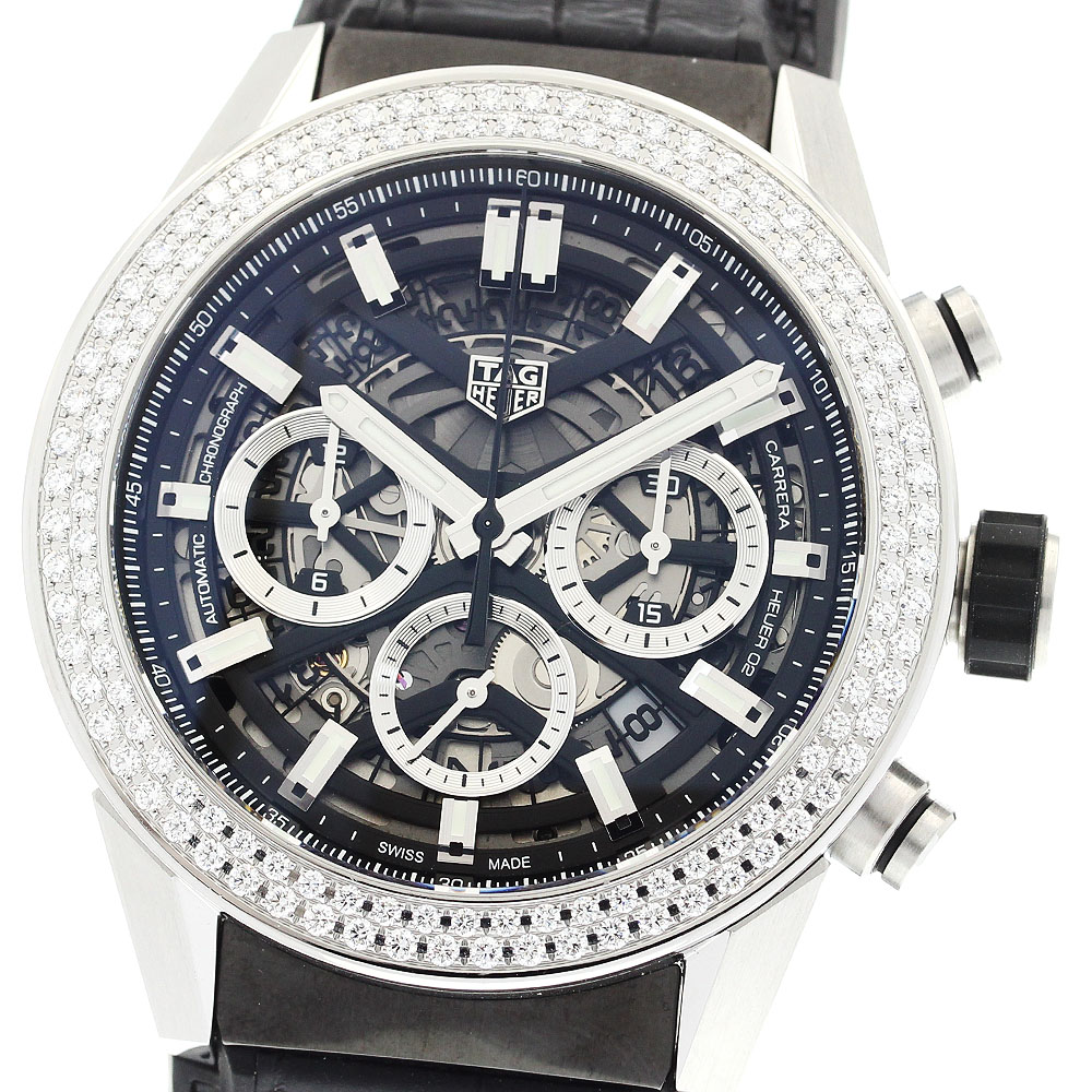 タグホイヤー TAG HEUER CBG2A12 カレラ キャリバーホイヤー02 ダイヤベゼル 日本限定50本 自動巻き メンズ 良品 箱・保証書付き_891203【中古】