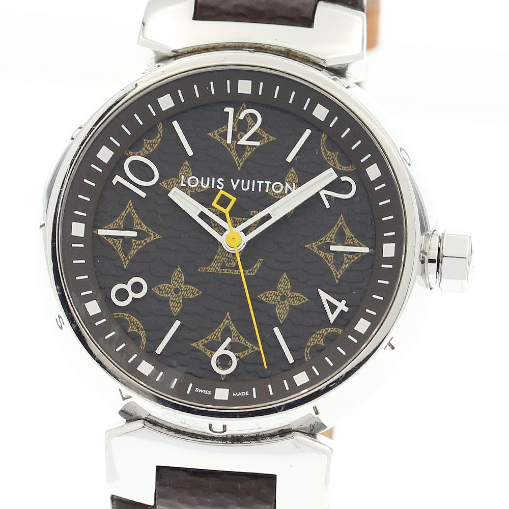 ルイ・ヴィトン LOUIS VUITTON QA071 タンブールモノグラム 34 石英 レディース 箱付き添い人_906496【中古】