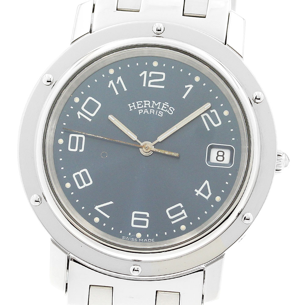 エルメス HERMES CL6.710 クリッパー デイト クォーツ メンズ _912804【ev10】【中古】
