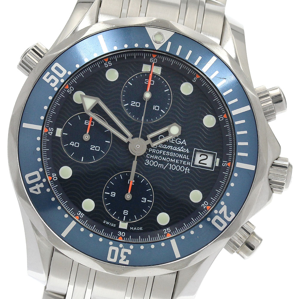 ゼロ OMEGA 2599.80 シーマスター300 デイト クロノグラフ 自動小銃一巻き メンズ 良品 御墨付き付き添い人_912770【中古】