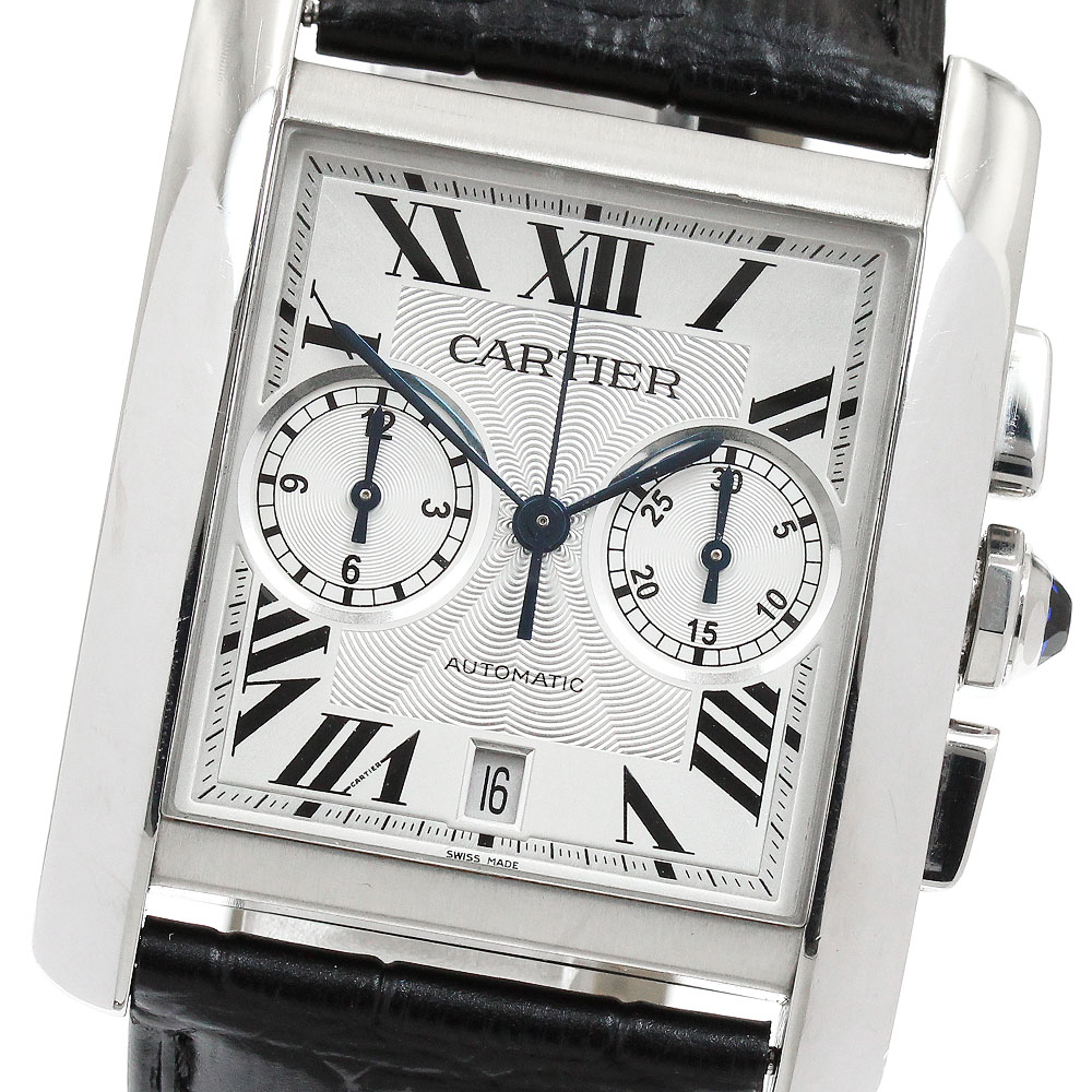 カルティエ CARTIER W5330007 貯蔵タンクMC クロノグラフ デイト 自動小銃一巻き メンズ 御墨付き付き添い人_906416【中古】 メンズ腕時計-腕時計