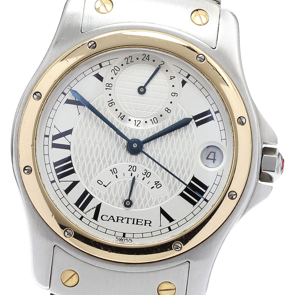 カルティエ CARTIER W20038R3 サントス ロンド GMT 150周年記念 自動巻き メンズ _915186【中古】