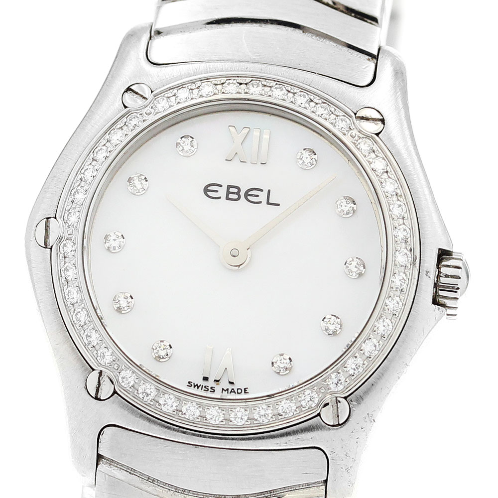 エベル EBEL E9157F14 クラシックウェーブ 10Pダイヤ クォーツ レディース _916561【ev10】【中古】