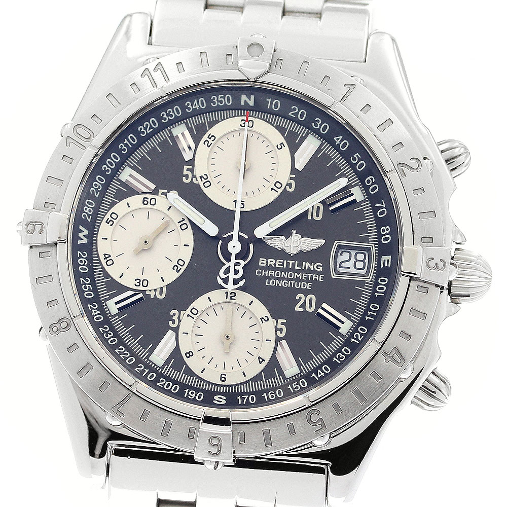ブライトリング BREITLING A20348 クロノマット ロンジチュード GMT デイト 自動巻き メンズ 良品 保証書付き_913421【中古】